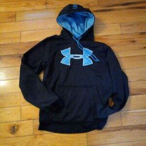Under Armour Womens Small Logo Hoodie - Black and Powder Blue